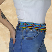 Blue Vogue Sambboho Women's Waist Belt (leather and beads)