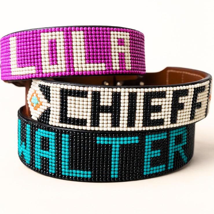 Personalized beaded name and design Sambboho dog collar