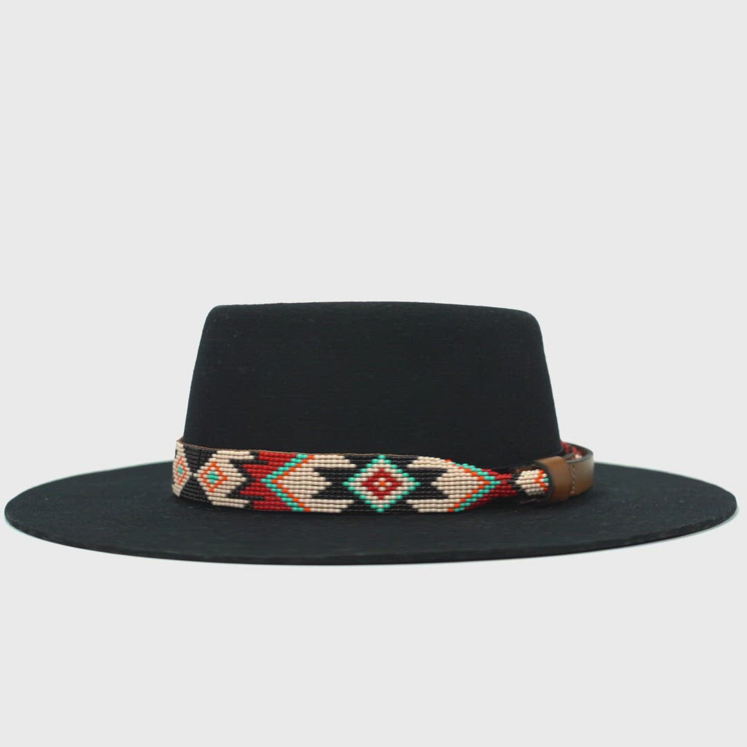 Bode tobacco flag hat ボーディー　ハット BODE Tobacco Flag Patchwork Sou'Wester Hat - NATURAL