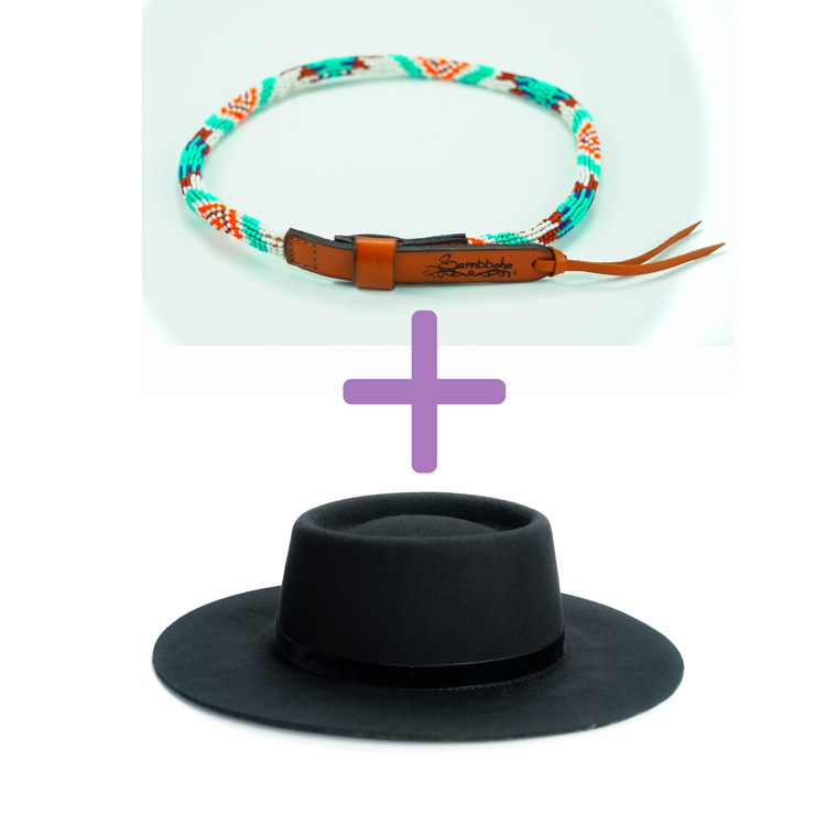 Brigitte Sambboho Hat & Aztec (rounded) Hatband Bundle