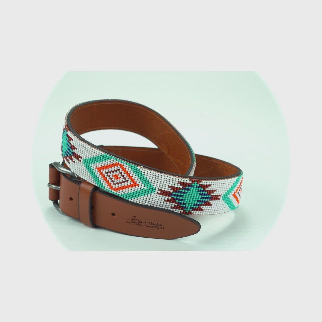 Woman’s  Aztec bohemian statement gold trimming stretchy belt aztecetsy_750x.png.jpg?v=  main image 2