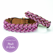 Pink Braided Sambboho dog collar (made to order)