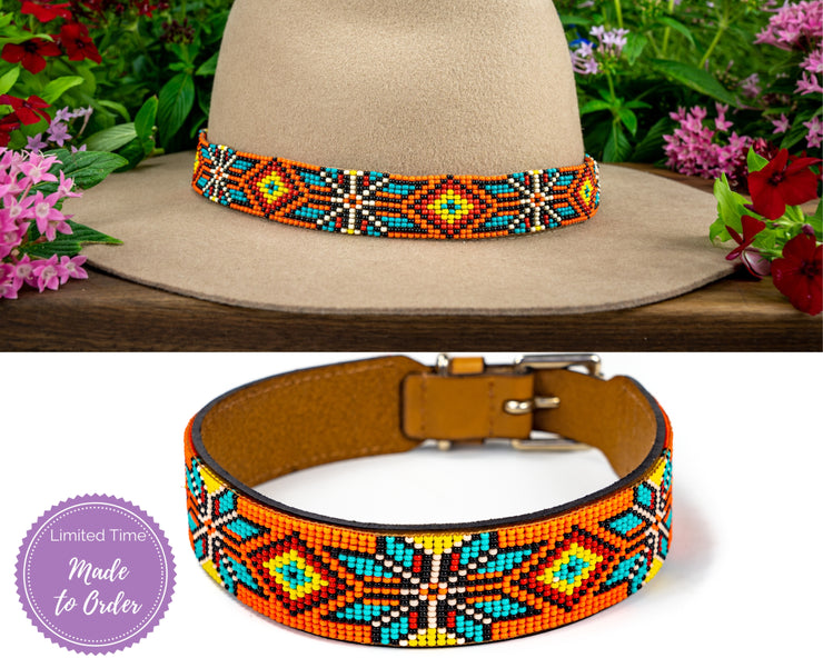 Maui dog collar/hatband bundle