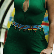 Blue Vogue Sambboho Women's Waist Belt (leather and beads)
